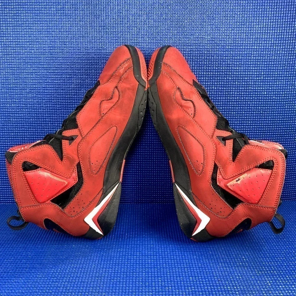 AIR JORDAN 7 TRUE FLIGHT Men`s Size 10.5 Red Black Basketball Shoes 342964-610